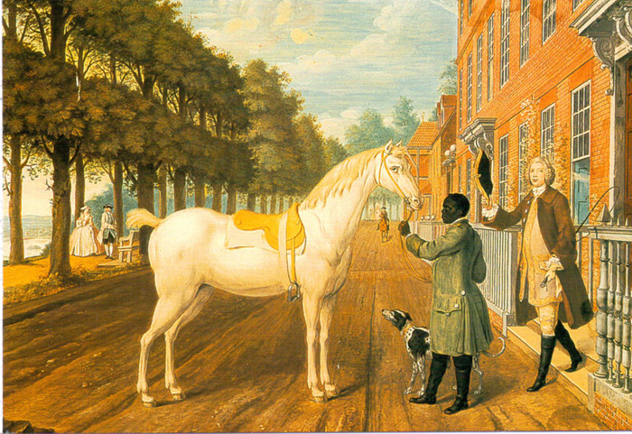 The Terrace in 1749, with Sir William Richardson stepping out of no 4 - now owned by John Cloake